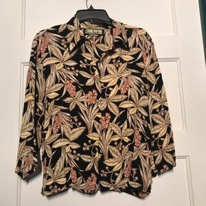 Vintage Loco Lindo Made in California U.S.A. Hawaiian Print Blouse
